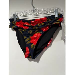 NWT Garnet Hill Floral Bikini Bottom Full Coverage Sz 6